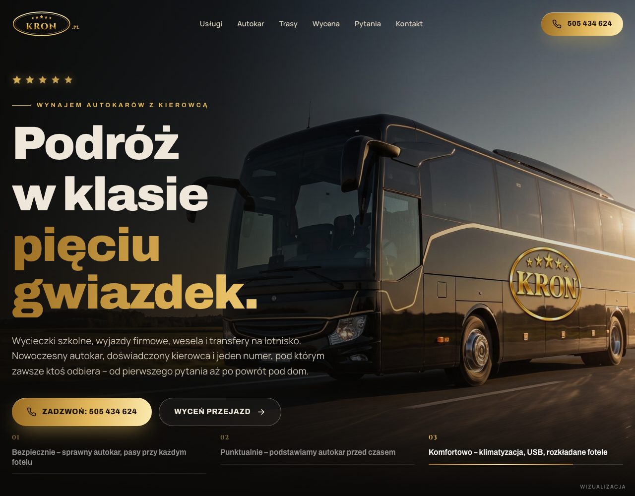 KRON, wynajem autokarów